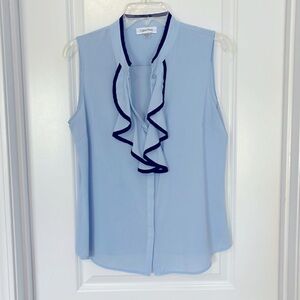 Calvin Klein size M. Sleeveless. Periwinkle. Ruffle front
